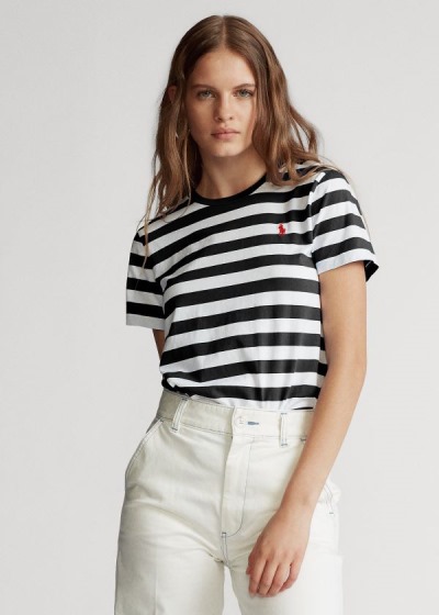 Dámské Tričko Polo Ralph Lauren Striped Cotton Jersey - 54193-NPJB